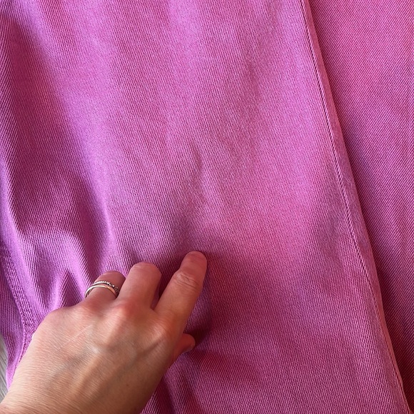 Guess | High Waisted Pink Flare Leg Raw Hem Denim Jeans 27 - Picture 11 of 11